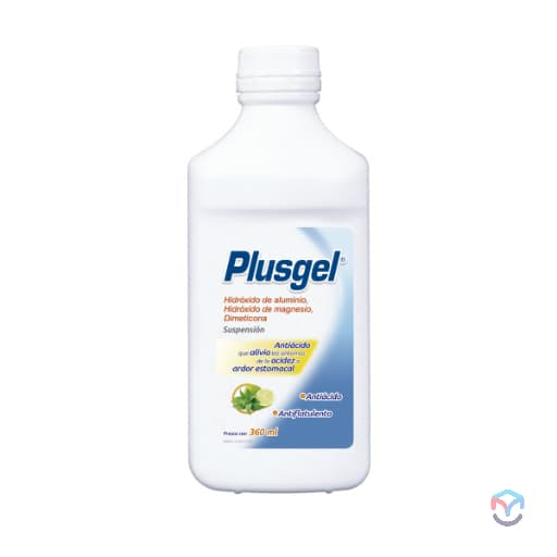 Aluminio 3.7 g / Magnesio 4.0 / Dimeticona 0.5 / 100 mL PLUSGEL MENTA LIMON C/360 mL