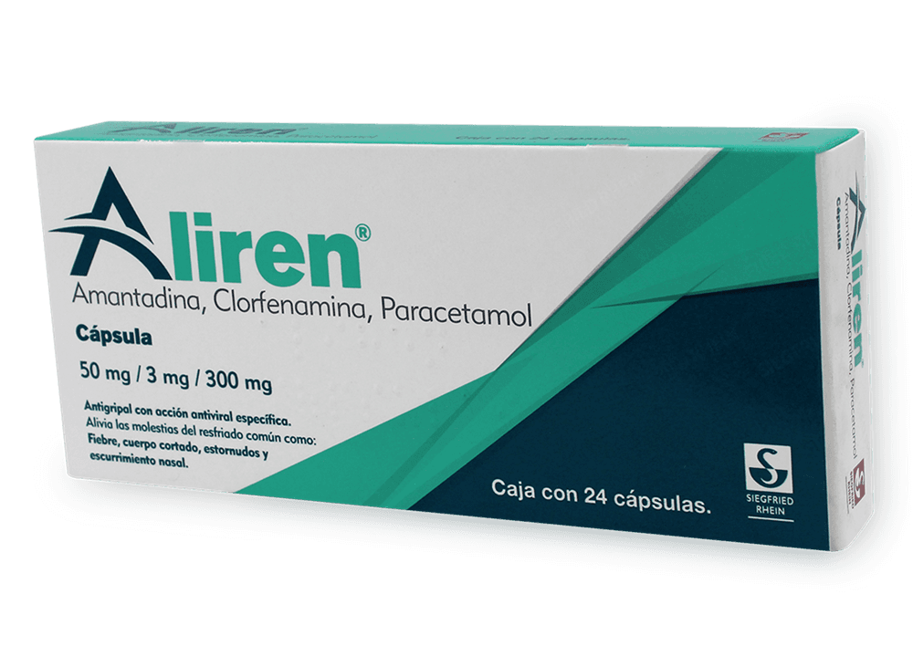 Aliren 24 Cáps Amantadina 50 mg Clorfenamina 3 mg Paracetamol 300 mg
