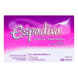 Hioscina 20 mg / Ibuprofeno 400 mg ESPADIVA C/10 Tabs