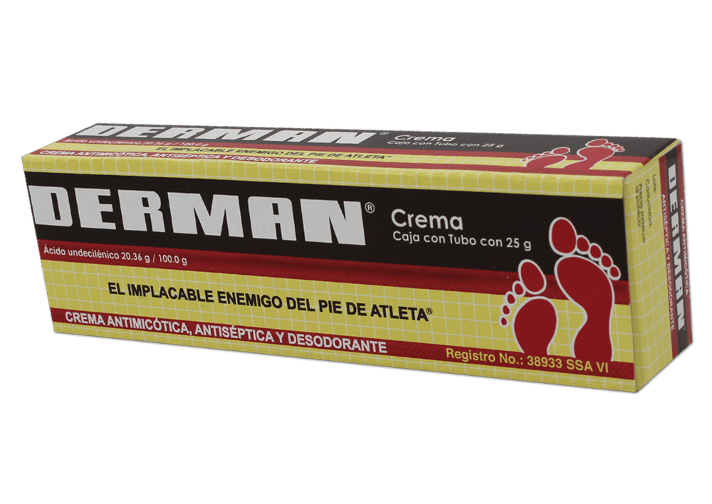 Undecilenico / Undecilenato de zinc 20.36 g / 100 g DERMAN crema C/25 g
