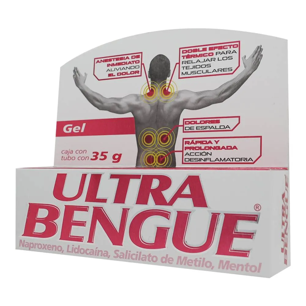 Lidocaina / Mentol / Naproxeno ULTRA BENGUE rojo C/35 g
