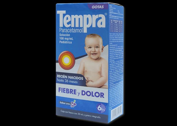Paracetamol 100 mg TEMPRA Pediátrico Uva C/30 mL