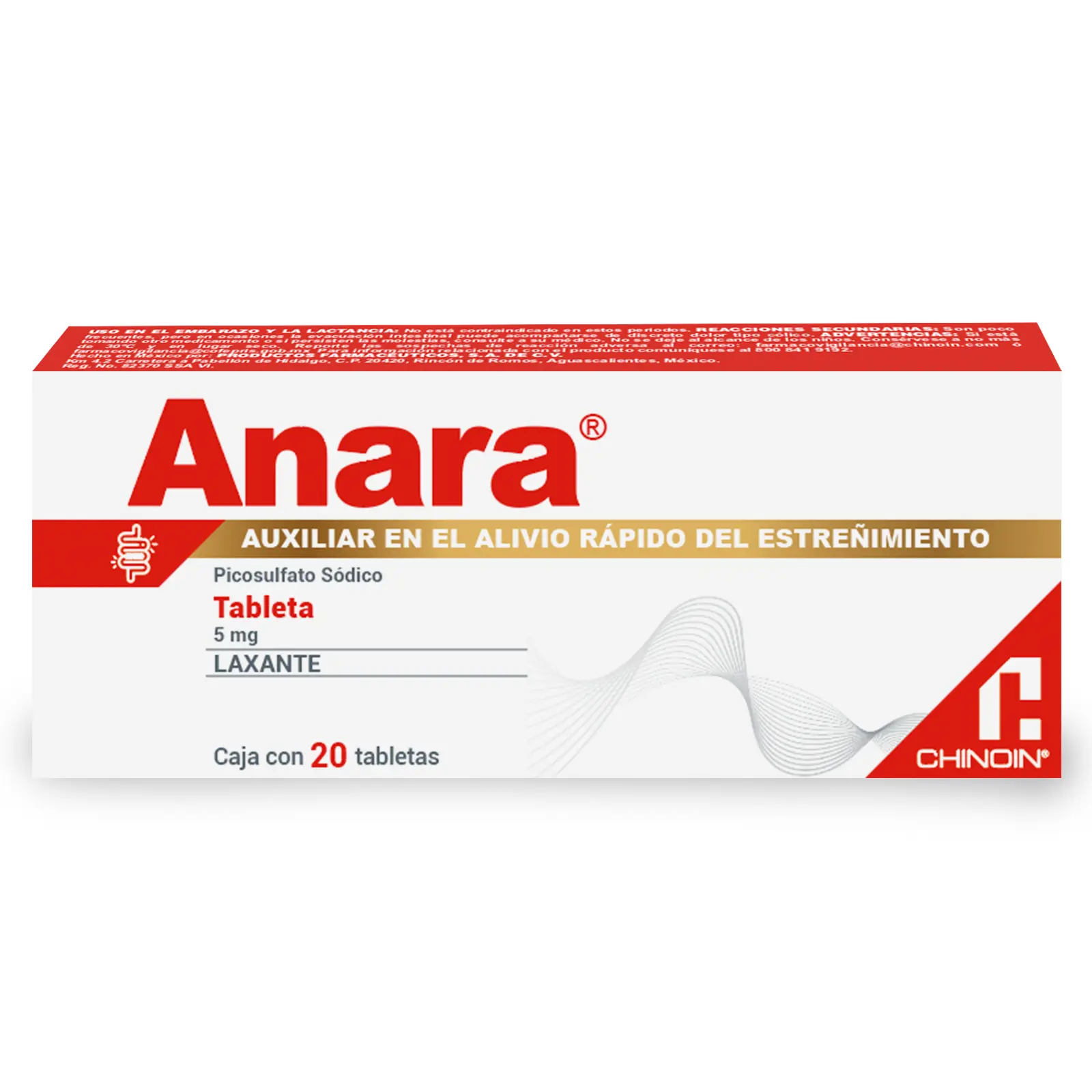 Picosulfato Sodico 5 mg ANARA C/20 Tabs