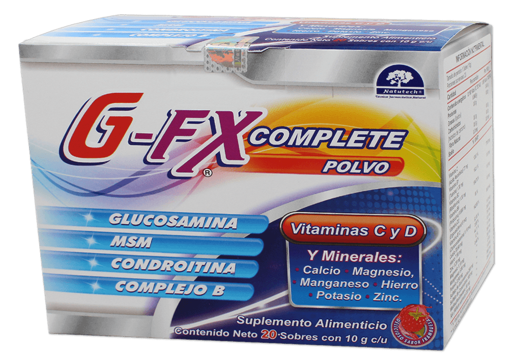 Glucosamina / MSM / Condroitina / Complejo B G-FX Complete Polvo C/20 Sobres