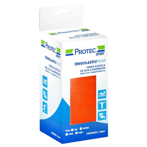 Venda elastica de alta compresion de 10 cm PROTECT plus (naranja)