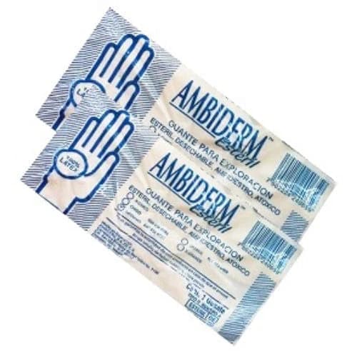 Pza de Guante de latex esteril Ambiderm Chico