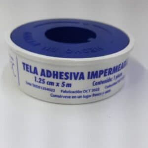 Tela Adhesiva impermeable QUIRMEX de 1.25 cm X 1 m C/1 Rollo