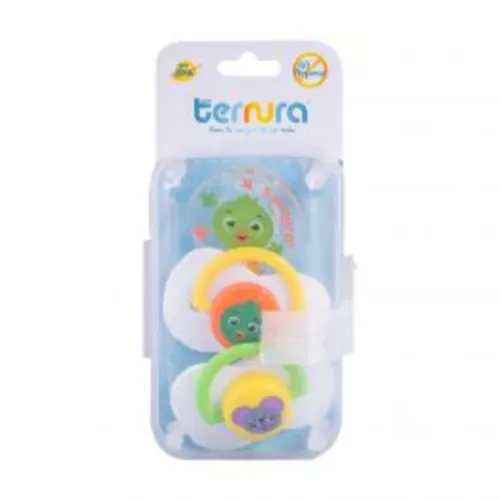 2 CHUPONES ORTODONTICOS DE MIEL CON ASA Y CLIP SUJETA CHUPON BEBE TERNURA