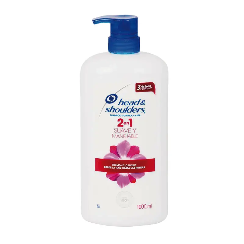 Shampoo Head & Shoulders Suave y Manejable 2 en 1 C/1 L