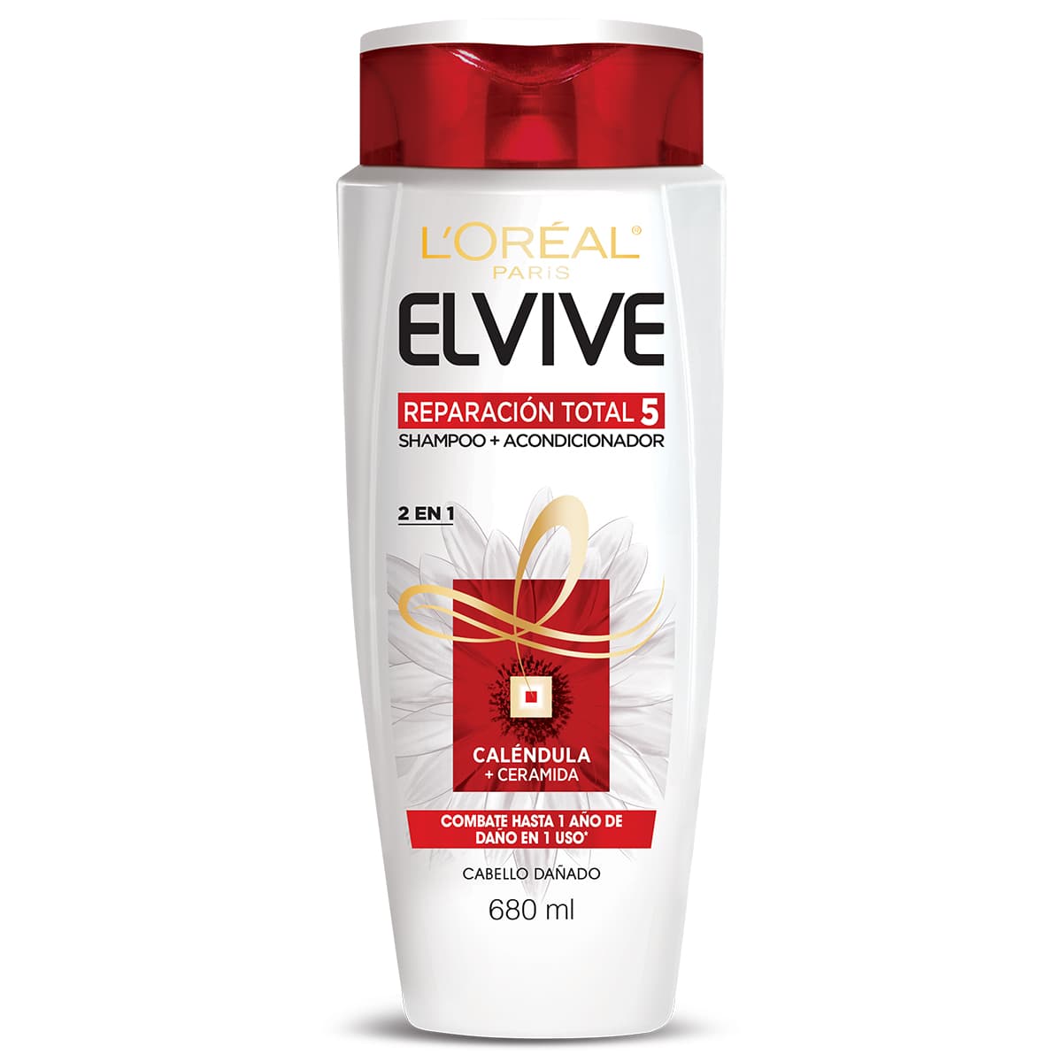 Shampoo 2 en 1 Loreal Elvive Reparacion Total 5 C/680 ml