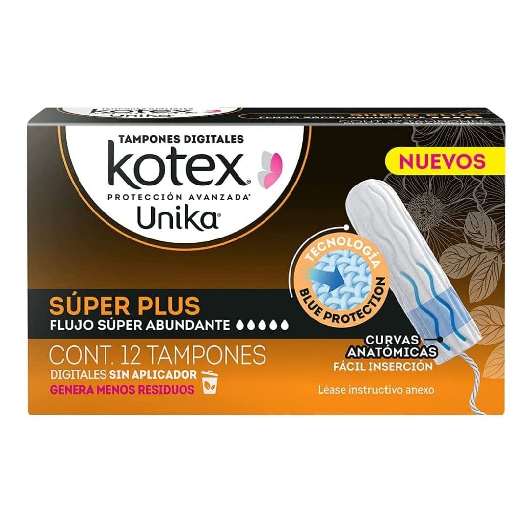 Tampones Kotex Unika Super Plus C/12 Pzas