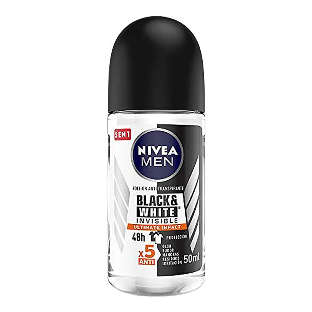 Desodorante Roll-On Nivea Men Black and White Iinvisible Ultimate Impact C/50 mL