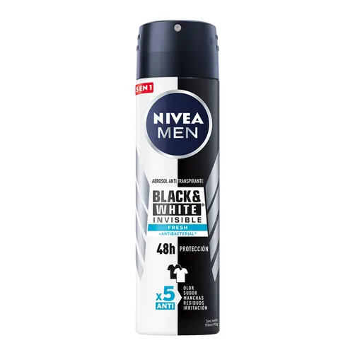 Antitranspirante en Aerosol Nivea Men Invisible For Black & White Fresh 150 ml