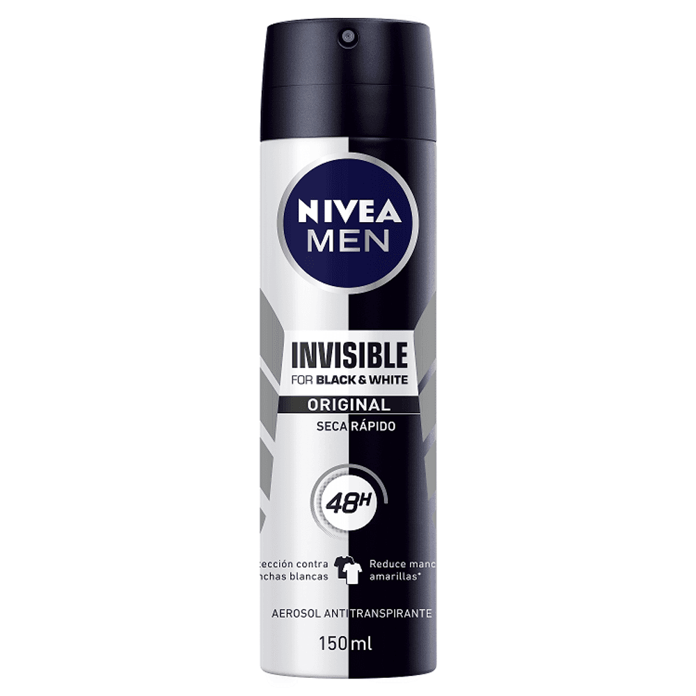 Antitranspirante en Aerosol Nivea Men Invisible For Black & White 150 ml
