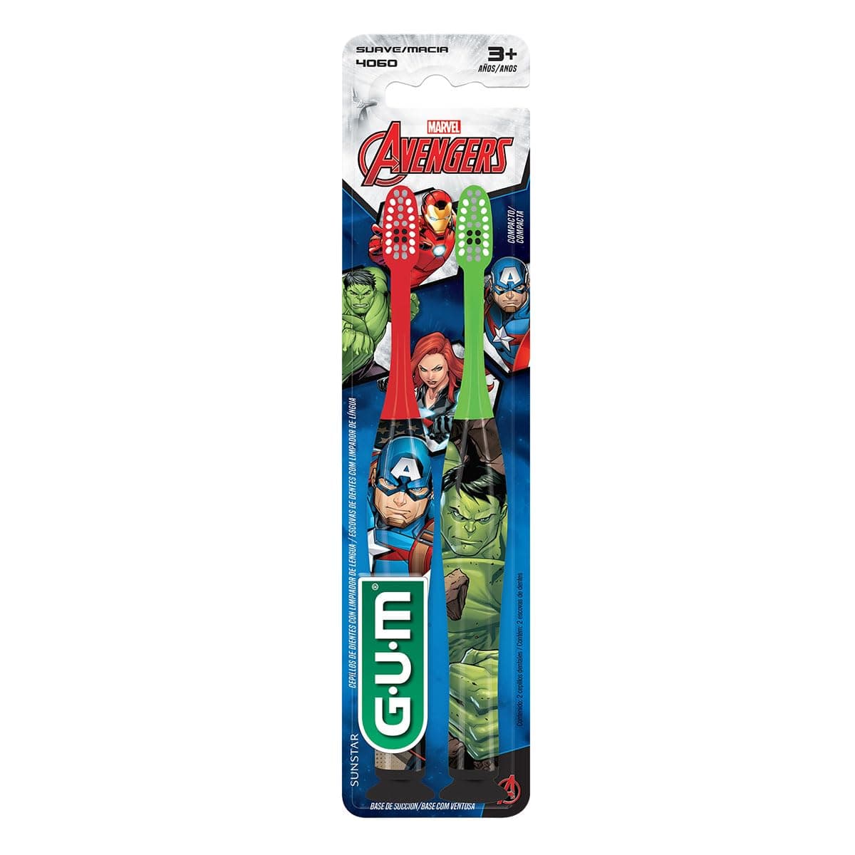 Cepillo Dental Gum Infantil AVENGERS C/2