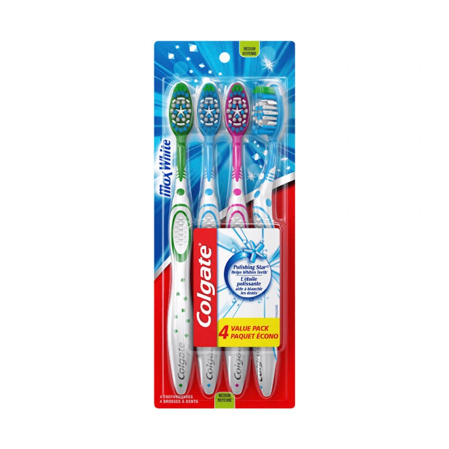 Cepillo Dental Colgate Max White Anual c/4 pzas