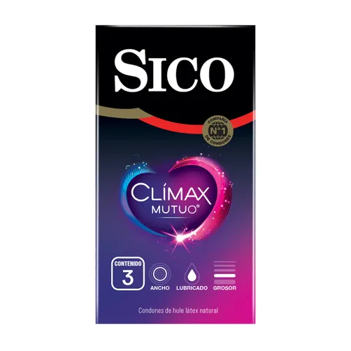 Condón Sico Climax mutuo C/3 pzas.