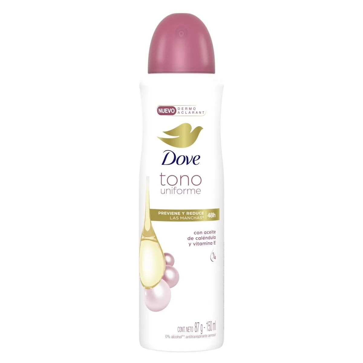 Antitranspirante en Aerosol Dove Tono Uniforme Calendula C/150 mL