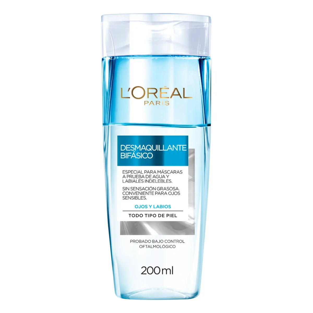 Desmaquillante bifasico LOREAL para ojos y labios C/200 mL