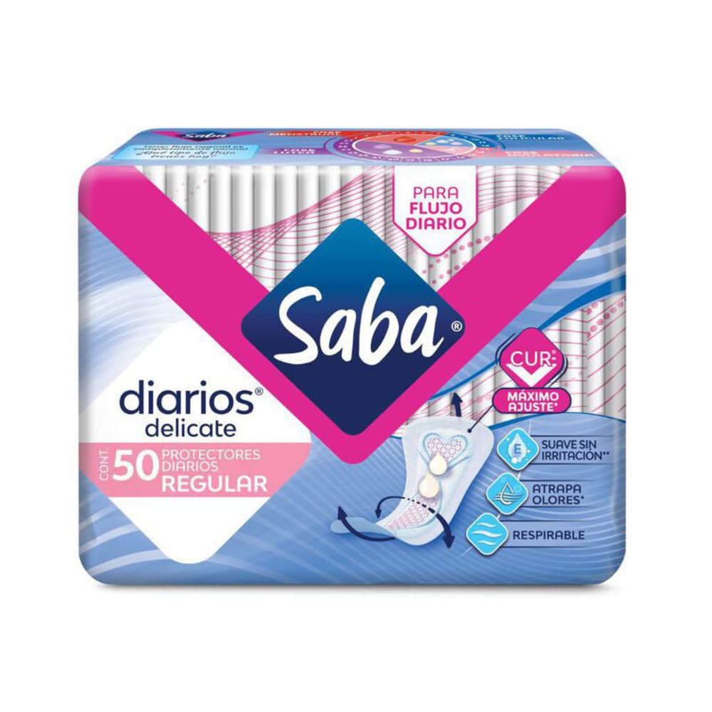 Protectores Saba Diarios Delicate Regulares C/50 Pzas