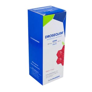Dropropizina 300 mg / Bromhexina 160 mg / 100 mL DROSEQUIM FRESA adulto C/200 mL