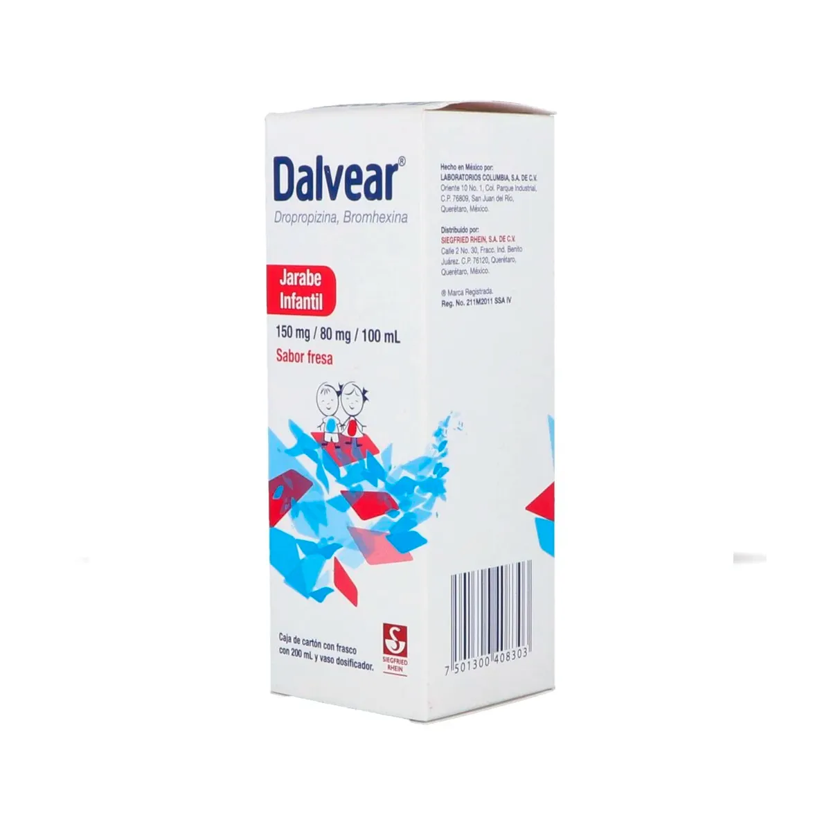 Dropropizina 150 mg / Bromhexina 80 mg / 100 mL DALVEAR Infantil C/120 mL