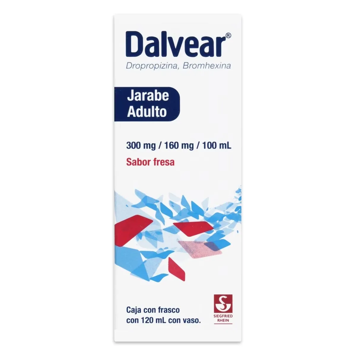 Dropropizina 300 mg / Bromhexina 160 mg / 100 mL DALVEAR Adulto C/120 mL
