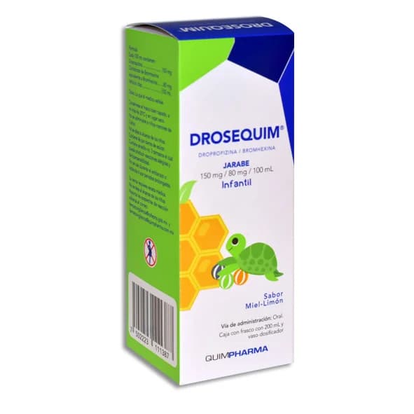 Dropropizina 150 mg / Bromhexina 80 mg / 100 mL DROSEQUIM infantil C/200 mL