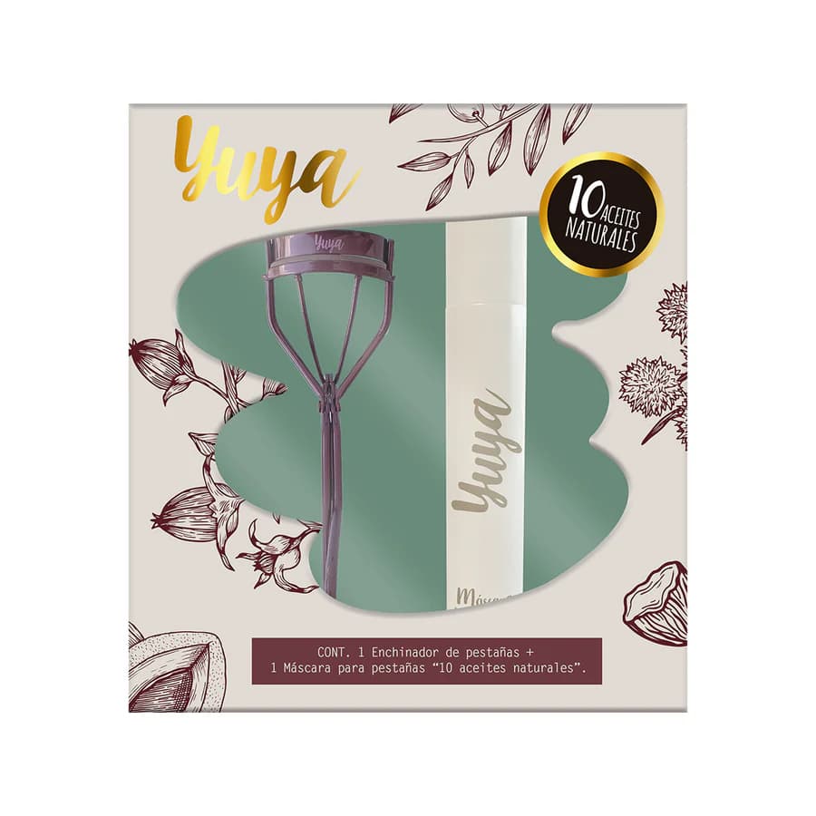 Pack Mascara para pestañas 10 aceites naturales + Enchinador de pestañas