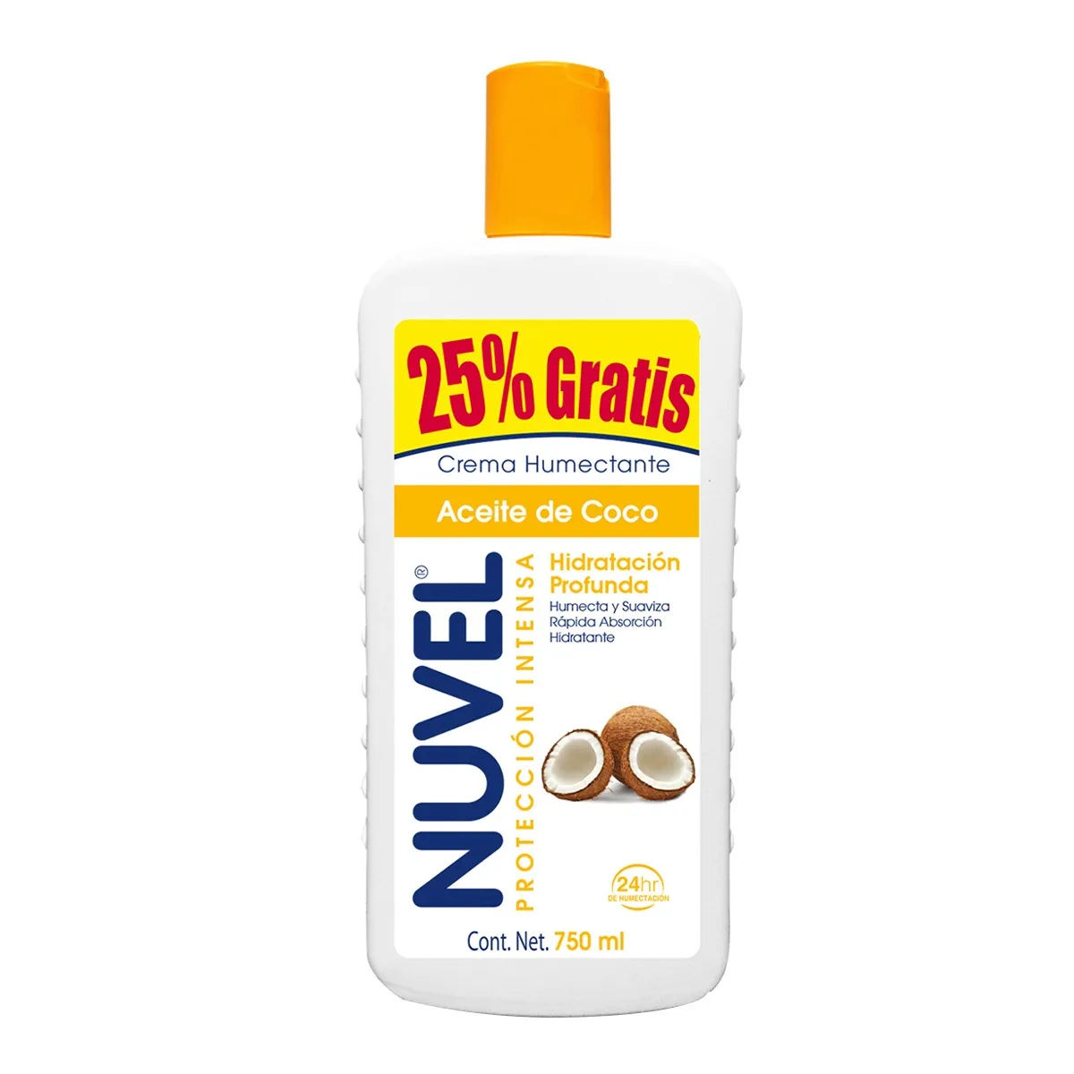 Crema Nuvel Proteccion intensa Hidratación profunda Aceite de Coco C/775 mL