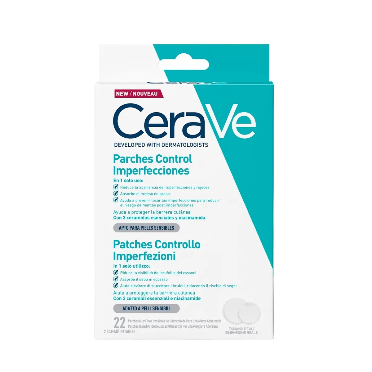 Cerave Parches Control Imperfecciones, 22 Parches.