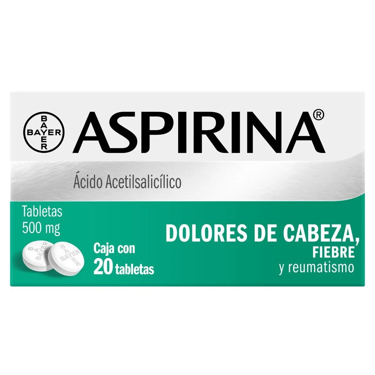 Acetilsalicílico Acido 500 mg ASPIRINA C/20 Tabs