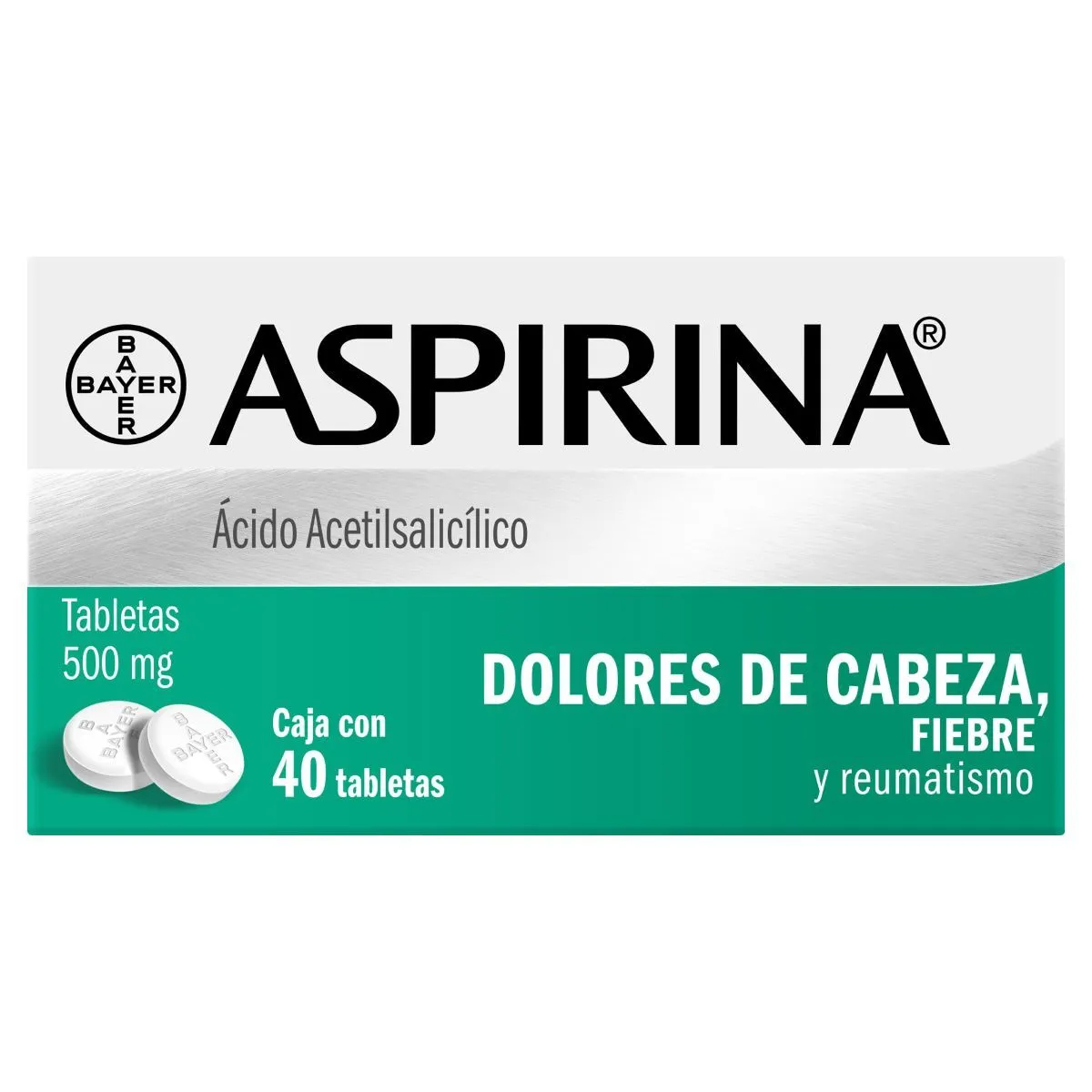 Acetilsalicílico Acido 500 mg ASPIRINA C/40 Tabs