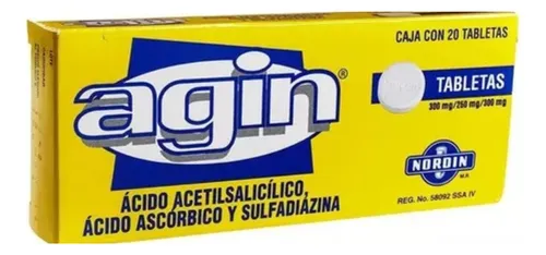 Acetilsalicílico Acido /Ascórbico / Sulfadiazina AGIN C/20 Tabs