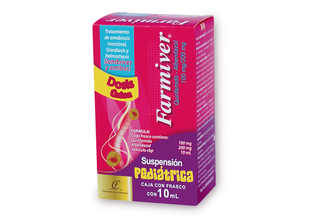 Albendazol 200 mg / Quinfamida 100 mg / 10 mL FARMIVER Pediátrico C/1 Frasco