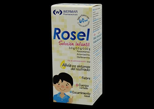 Clorfenamina 0.02 g / Amantadina 0.5 g / Paracetamol 3 g ROSEL Infantil C/60 mL