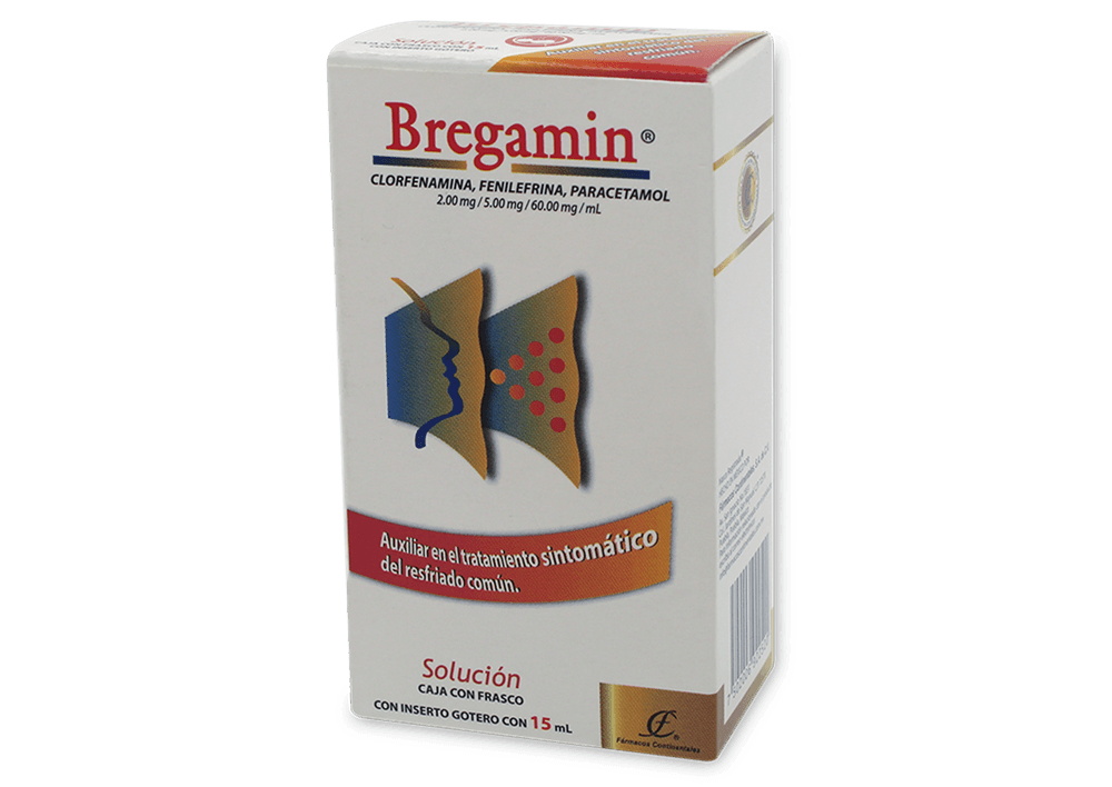 Clorfenamina 2 mg / Fenilefrina 5 mg / Paracetamol 60 mg / 1 mL BREGAMIN GOTERO C/15 mL