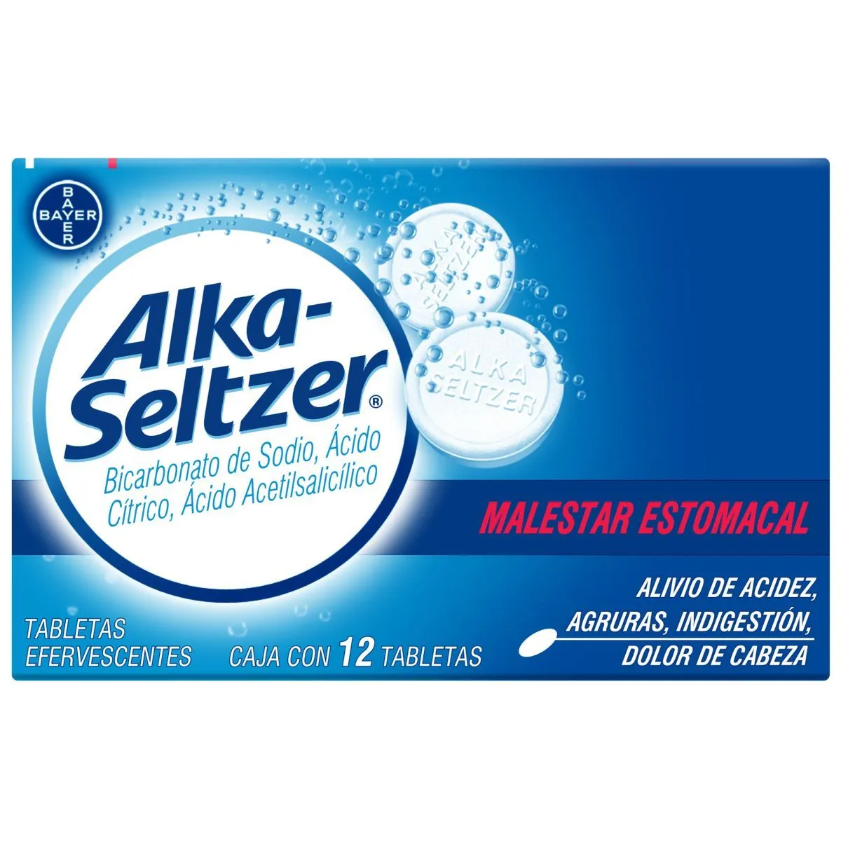 ALKA-SELTZER Tabletas C/12 pzas