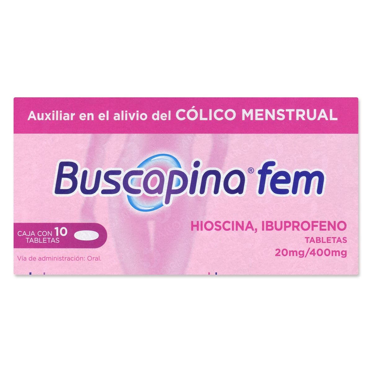 Hioscina 20 Mg / Ibuprofeno 400 Mg Buscapina Fem C/10 Tabs