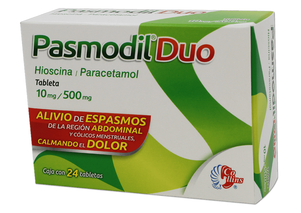 Hioscina 10 mg / Paracetamol 500 mg PASMODIL DUO C/24 Tabs