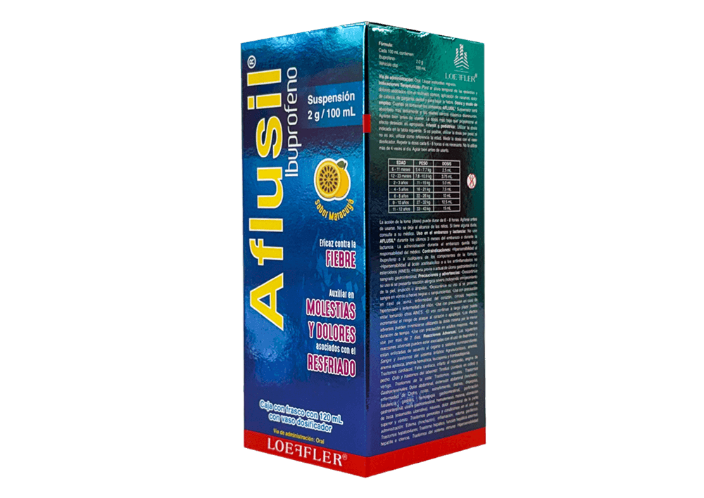 Ibuprofeno 100 mg / 5 mL AFLUSIL C/120 mL