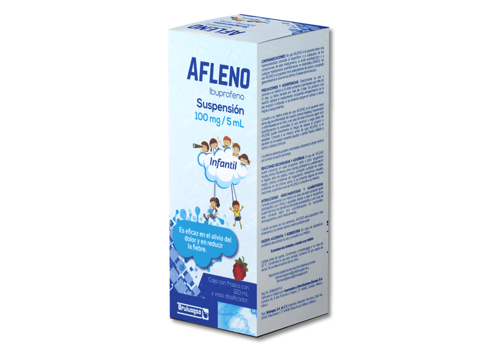 Ibuprofeno 100 mg / 5 mL AFLENO C/120 mL