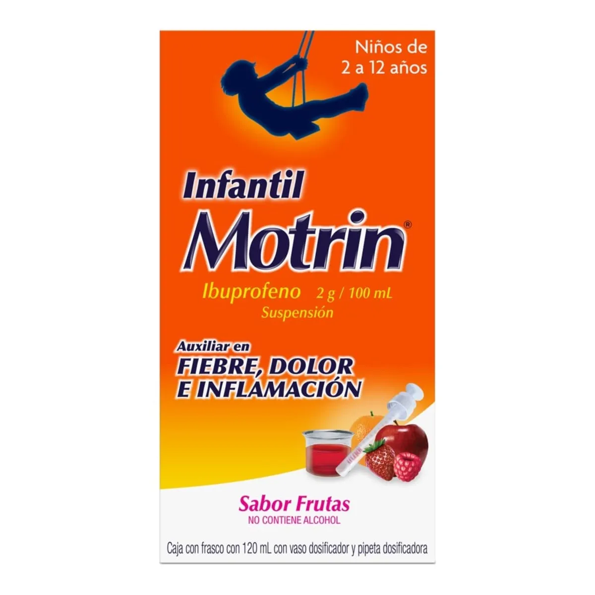 Ibuprofeno 2 g / 100 mL MOTRIN Infantil C/120 mL