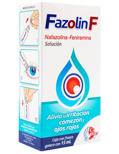 Nafazolina 0.16 mg / Feniramina 3.0 mg / 1 mL FAZOLIN F C/15 mL