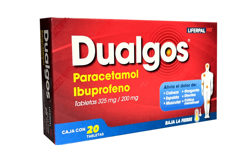 Paracetamol 325 mg / Ibuprofeno 200 mg DUALGOS C/20 Tabs