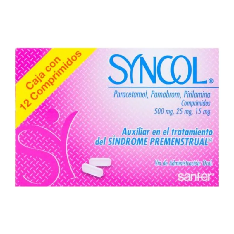 Paracetamol 500 mg / Pamabrom 25 mg / Pirilamina 15 mg SYNCOL C/12 Comp