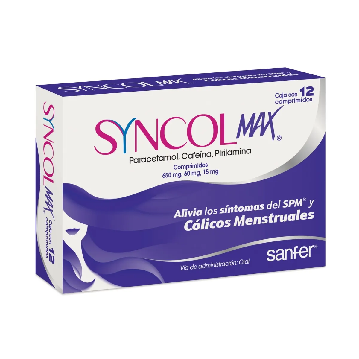 Paracetamol 650 mg / Cafeina 60 mg / Pirilamina 15 mg SYNCOL MAX C/12 Comp