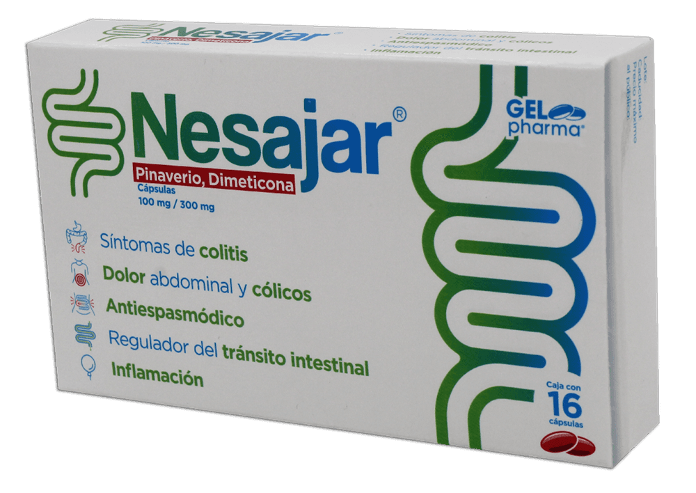 Pinaverio 100 mg / Dimeticona 300 mg NESAJAR C/16 Caps