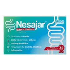Pinaverio 100 mg / Dimeticona 300 mg NESAJAR C/32 Caps