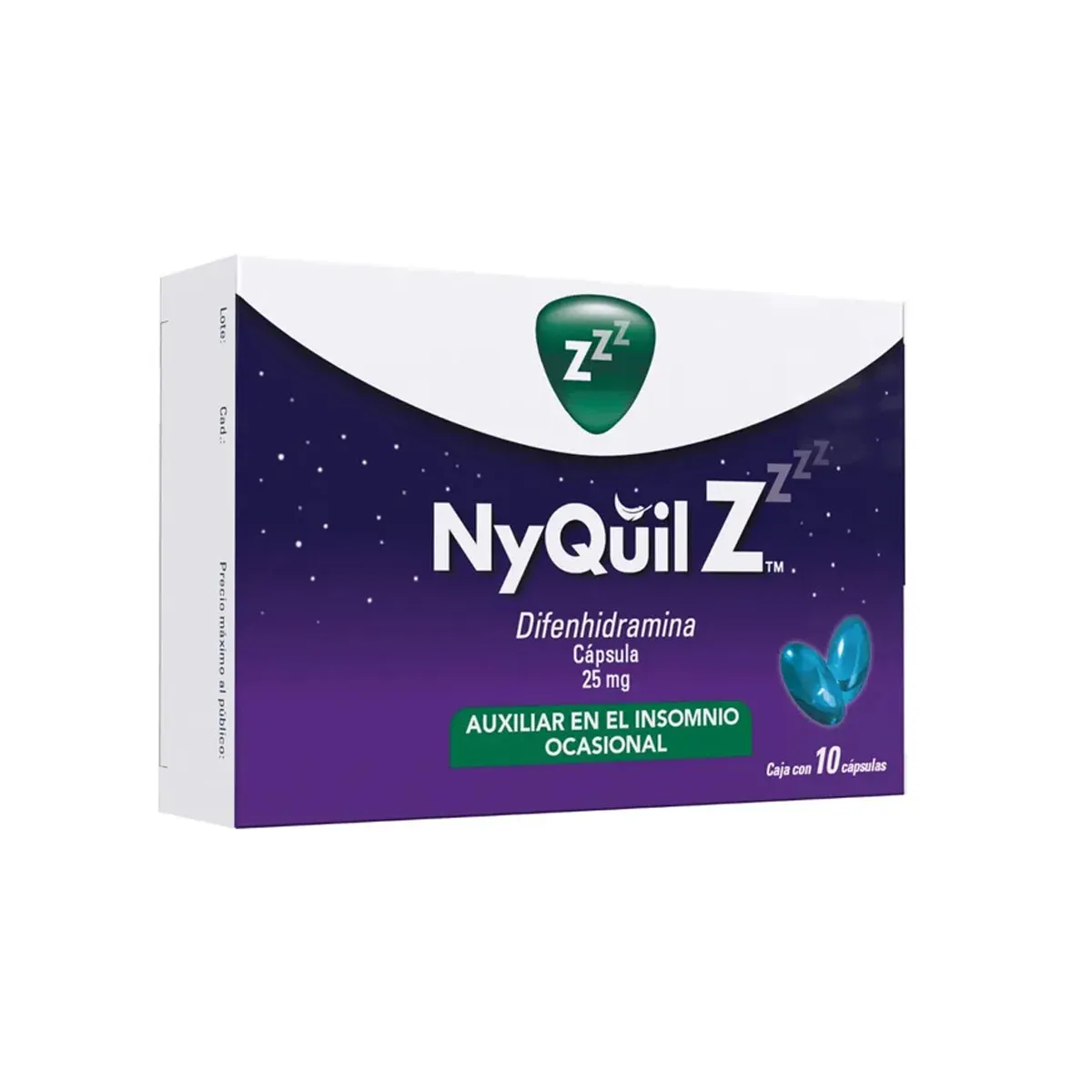 Difenhidramina 25 mg NYQUIL Z C/10 Caps